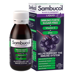Витамины для иммунитета Sambucol Immuno Forte Sugar Free + Vitamin C + Zinc Liquid 120 мл