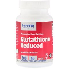 Глутатион восстановленный, 500 мг, Glutathione Reduced, Jarrow Formulas, 60 вегетарианских капсул