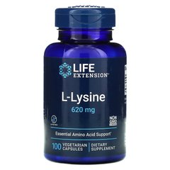 L-лизин, L-Lysine, Life Extension, 620 мг, 100 растительных капсул