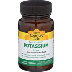 Калий Country Life Potassium 99 mg 90 таблеток