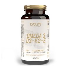 Омега 3 Evolite Nutrition Omega 3 + D3 + K2 + E 60 капсул
