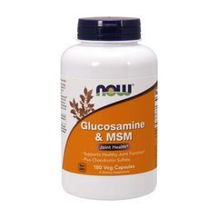 Глюкозамін МСМ Now Foods Glucosamine & MSM 180 капс