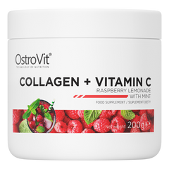 Коллаген OstroVit Collagen + Vitamin C 200 г raspberry lemonade with mint