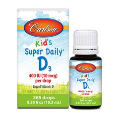 Витамин д3 для детей Carlson Labs Kid's Super Daily D3 400 IU (10.3 мл) карлсон лаб