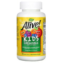 Мультивитамины для Детей, Alive, Nature's Way, Вкус ягод и Апельсина, 120 жевательных таблеток