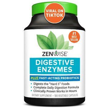 Пищеварительные ферменты и быстродействующие пробиотики, Digestive Enzymes with Probiotics, Zenwise, 180 капсул