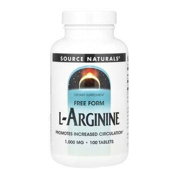 Аргінін Source Naturals L-Arginine 1000 mg 100 таблеток