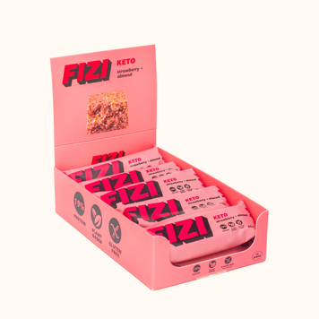 Протеїнові батончики Fizi KETO Protein Bar 10x45 г Strawberry + Almond