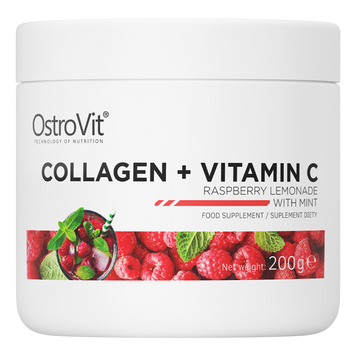 Коллаген OstroVit Collagen + Vitamin C 200 г raspberry lemonade with mint