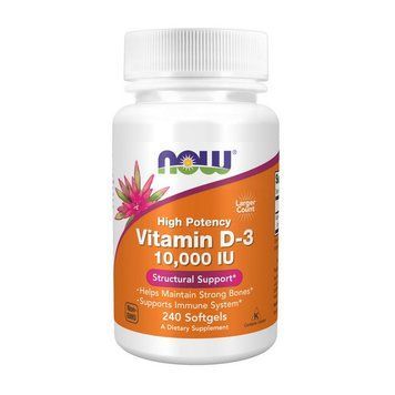 Витамин Д3 Now Foods Vitamin D-3 250 mcg 10,000 IU 240 мягких капсул