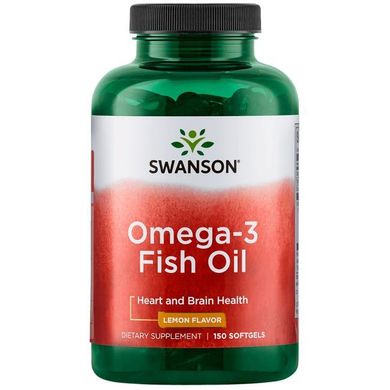 Омега 3 Swanson Omega-3 Fish Oil 150 капс Lemon риб'ячий жир