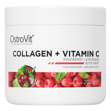 Коллаген OstroVit Collagen + Vitamin C 200 г raspberry lemonade with mint