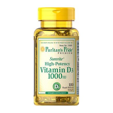 Вітамін Д3 Puritan's Pride Vitamin D3 1000 IU 100 капсул