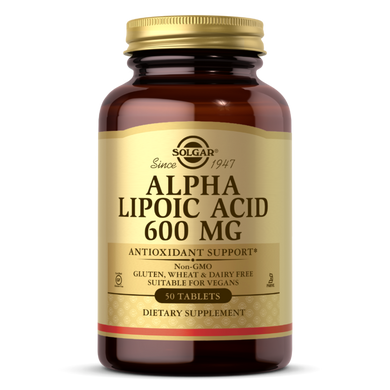 Альфа-липоевая кислота Solgar Alpha Lipoic Acid 600 mg 50 капсул