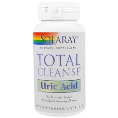 Очиститель Мочевой Кислоты, Total Cleanse, Uric Acid, Solaray, 60 Капсул