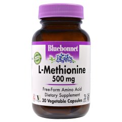 L-Метіонін 500 мг, Bluebonnet Nutrition, 30 гелевих капсул