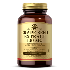 Екстракт виноградних кісточок, Grape Seed Extract Solgar, 100 мг, 60 вегетаріанських капсул