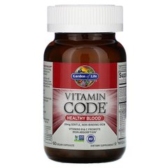 Комплекс для здоров'я Крові, Healthy Blood, Vitamin Code, Garden of Life, 60 веганських капсул