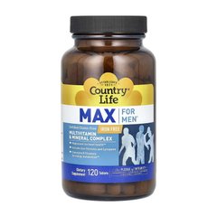 Вітаміни для чоловіків без заліза Country Life Max for Men Iron Free 120 таблеток