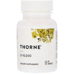 Вітамін D3, 10 000 МО, Thorne Research, D-10,000, 60 капсул