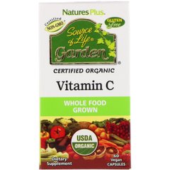Вітамін С органічний, VITAMIN C, 500 мг, Nature's Plus, 60 вегетаріанських капсул