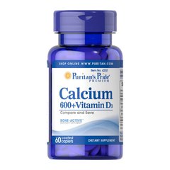 Кальций Д3 Puritan's Pride Calcium 600+ Vitamin D3 (60 таб) пуританс прайд