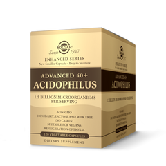 Пребіотики, Advanced 40+ Acidophilus, Solgar, 120 капсул