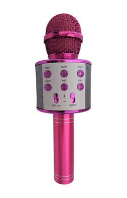 Беспроводной караоке-микрофон Wster WS-858 с Bluetooth и динамиком &mdash; розовый