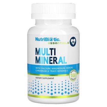 Мультиминералы, Essentials, Multi Mineral, NutriBiotic, 100 капсул