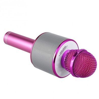 Беспроводной караоке-микрофон Wster WS-858 с Bluetooth и динамиком &mdash; розовый