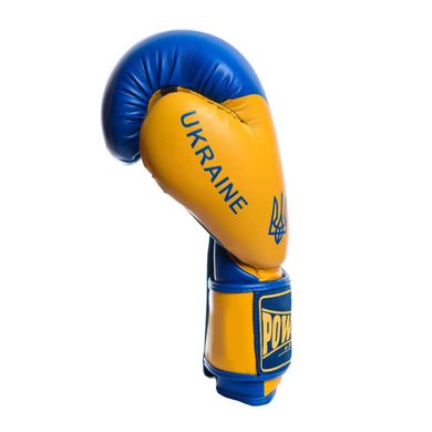 Боксерські рукавиці PowerPlay 3021 Ukraine Синьо-Жовті 16 унцій