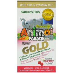 Мультивитамины для Детей, Вкус Вишни, Animal Parade Gold, Natures Plus, 120 жевательных таблеток