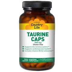 Таурин Country Life Taurine 500 mg 100 капсул