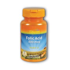 Фолиевая кислота Thompson Folic Acid 800 mcg with Vitamin B-12 30 таблеток