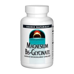 Магній бісгліцинат Source Naturals Magnesium Bisglycinate Powder 60 таблеток