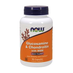Глюкозамін хондроїтин МСМ Now Foods Glucosamine & Chondroitin with MSM 90 капс