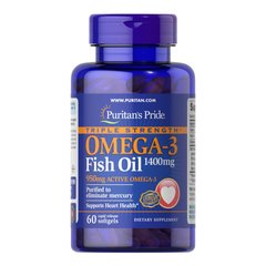 Омега 3 Puritan's Pride Triple Strength Omega-3 Fish Oil 1400mg 60 капсул