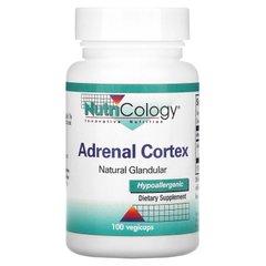 Кора надпочечников, натуральный эндокринный продукт, Adrenal Cortex, Natural Glandular, Nutricology, 100 капсул в растительной оболочке