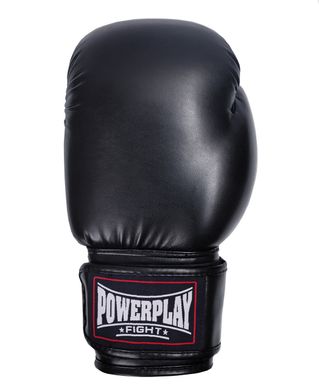 Боксерские перчатки PowerPlay 3004 черные 16 унций