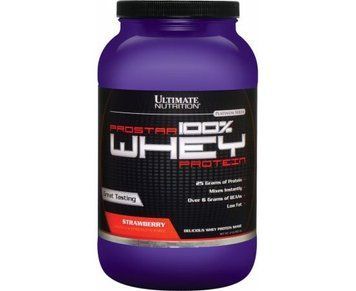 Сывороточный протеин концентрат Ultimate Nutrition Prostar Whey 100% 907 грамм Клубника