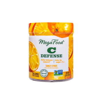 Ежедневный защиту иммунитета с витамином C, пикантный цитрус, C Defense, MegaFood, 90 жевательных мармеладок