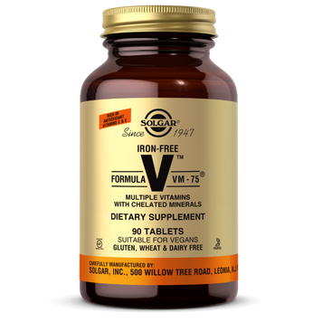 Мультивітаміни без заліза Solgar Formula V VM - 75 Iron-Free 90 таблеток