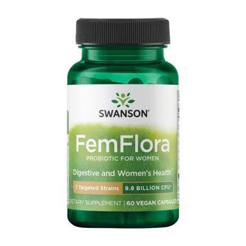 Фемфлора Пробіотик для Жінок Swanson Femflora Probiotic for Women 9.8 Billion 60 Капсул