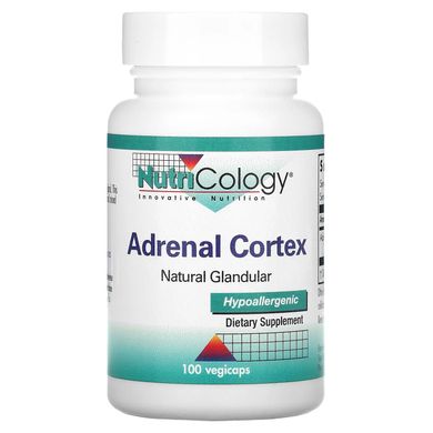 Кора надпочечников, натуральный эндокринный продукт, Adrenal Cortex, Natural Glandular, Nutricology, 100 капсул в растительной оболочке