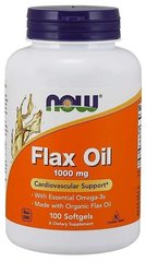 Лляна олія Now Foods Flax Oil 1000 mg 100 капсул