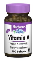 Вітамін А 10000, Bluebonnet Nutrition, 100 желатинових капсул