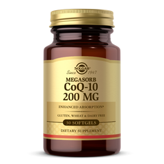 Коэнзим Q10 Megasorb CoQ-10 , 200 mg, Solgar, 30 гелевых капсул