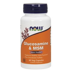 Глюкозамін МСМ Now Foods Glucosamine & MSM 60 капс