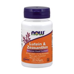 Лютеин Now Foods Lutein & Zeaxanthin (60 капс) нау фудс