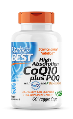 Коэнзим Q10 Высокой абсорбции + PQQ В14 , BioPerine, Doctor's Best, 60 гелевых капсул